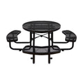 Large 46" Heavy Duty Round Outdoor Steel Picnic Table With Umbrella Hole (SAK96428)