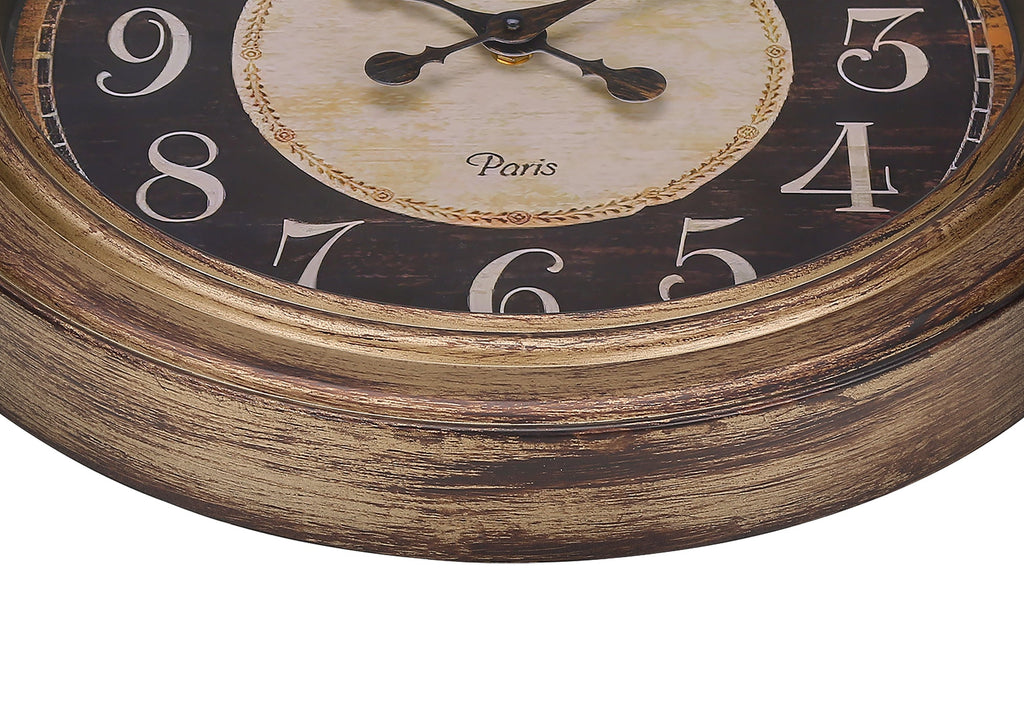 Clocks, 18' Round, Wall Clock, Antique Brown, Traditional