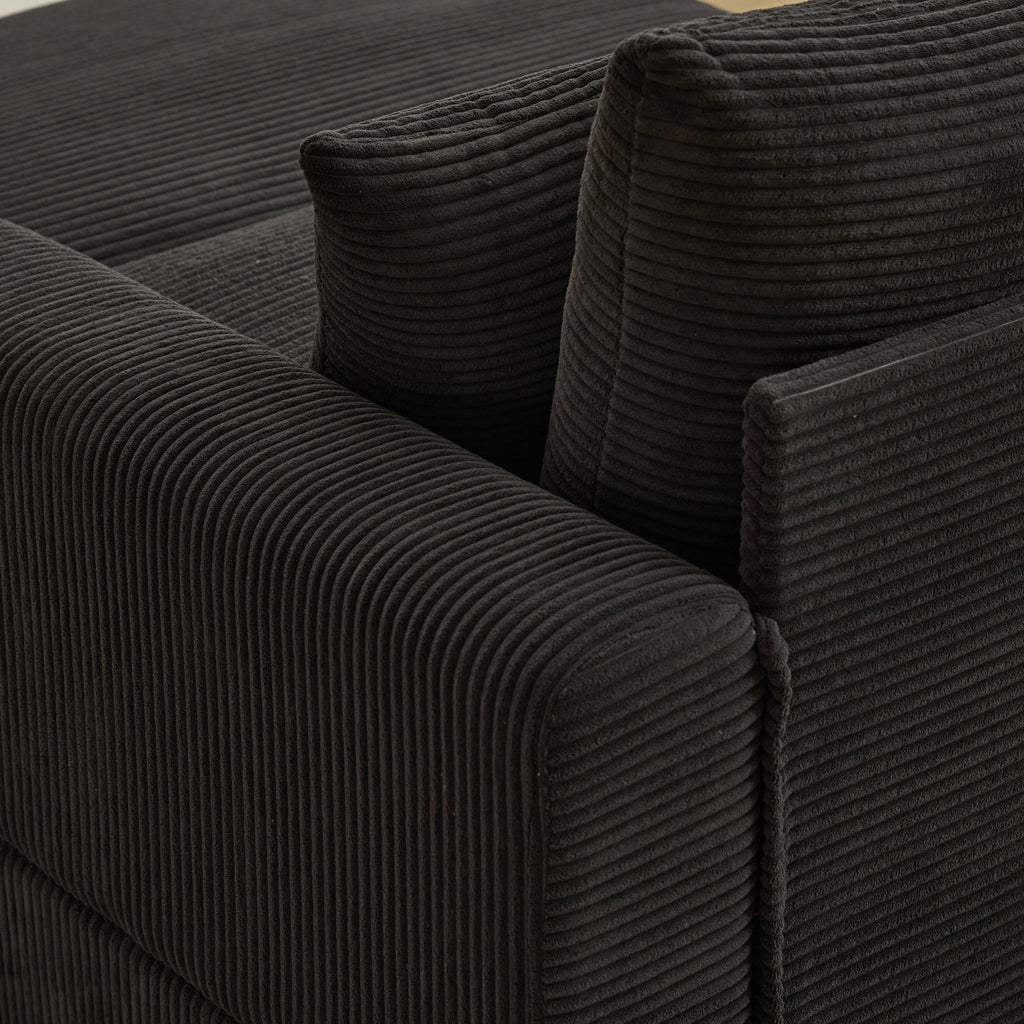 Modern Sectional Couch , 2 Pieces Corduroy Couch Cushion Covers , Soft Stretch Sofa Slipcovers with 2pcs Pillows