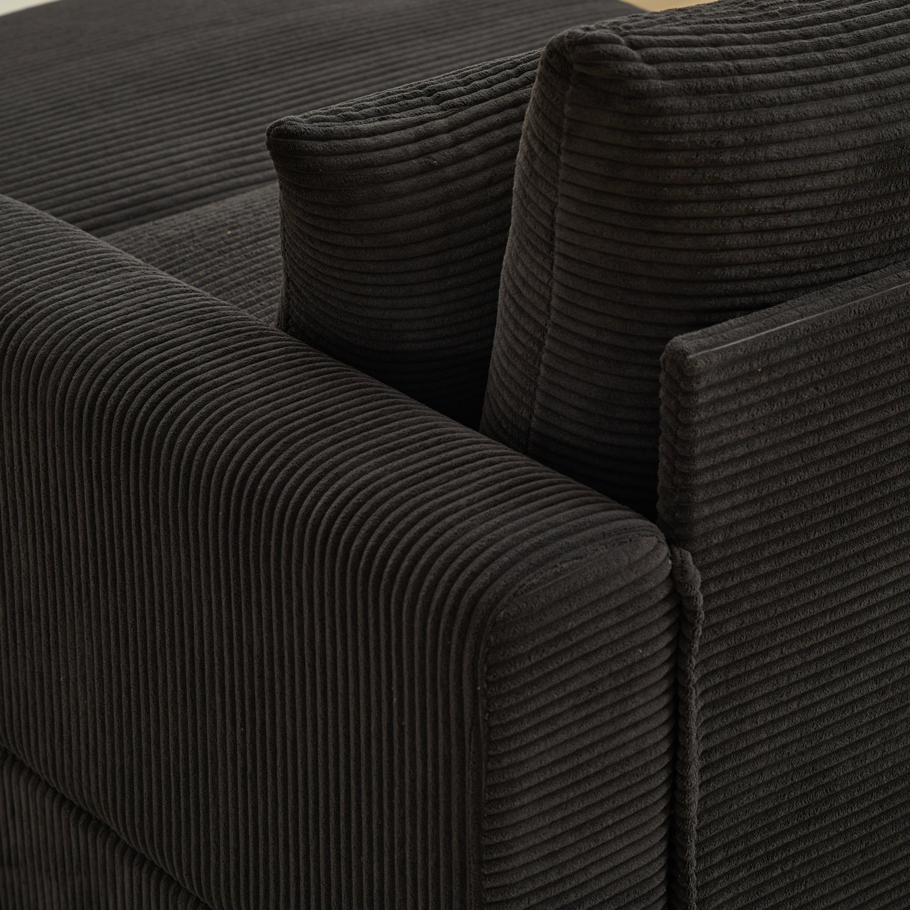 Modern Sectional Couch , 2 Pieces Corduroy Couch Cushion Covers , Soft Stretch Sofa Slipcovers with 2pcs Pillows