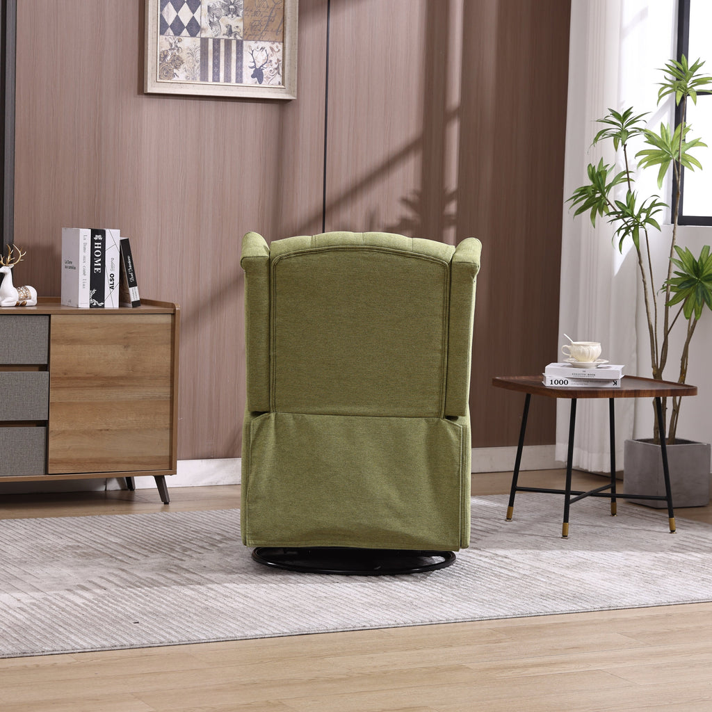 COOLMORE Rocking Recliner Chair,360 Degree Swivel Nursery Rocking Chair,Glider Chair,Modern Small Rocking Swivel Recliner Chair for Bedroom,Living Room Chair Home Theater Seat (Ovive Green)