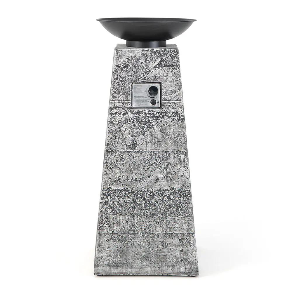 48" Large Outdoor Propane Fire Bowl Column With Cover & Lava Rocks (96173485)