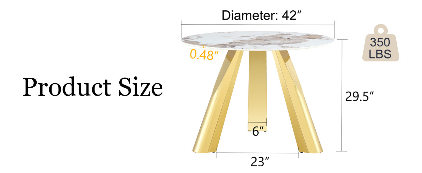 42' Luxury Sintered Stone Table: 0.45' Durable Top + 6' Steel Legs, 350lb Capacity, Stain/Heat-Resistant White/Gray Veined Surface - Modern Minimalist Design