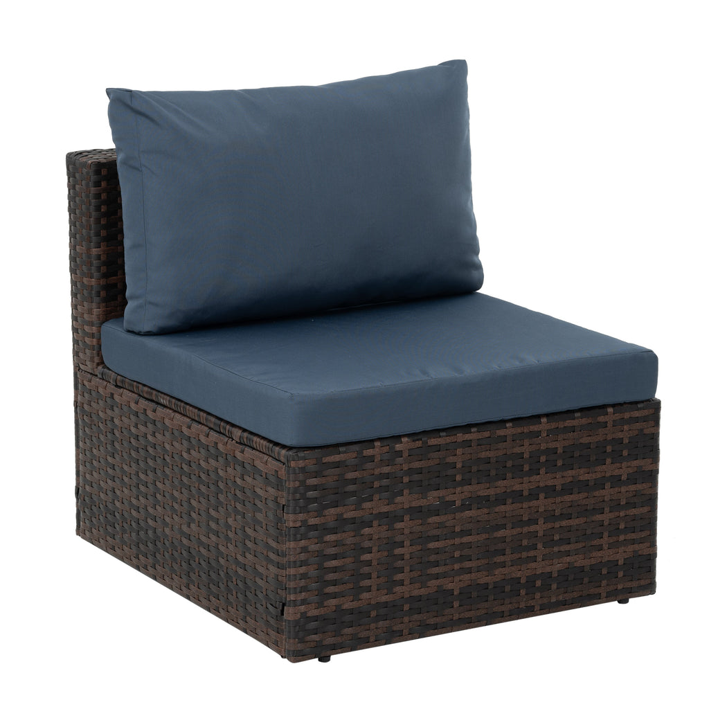 Patio Furniture, Outdoor Furniture, Seasonal PE Wicker Furniture, 5 Set Wicker Furniture With Tempered Glass Coffee Table
