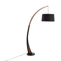 Noah Mid-Century Modern Floor Lamp with Walnut Wood Frame and Marble Base by LumiSource