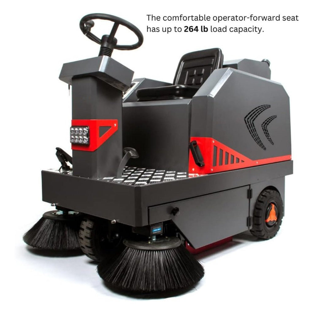49" Heavy Duty Electric Industrial Ride-On Floor Sweeper With Dust Bin, 1400W (SAK18436)
