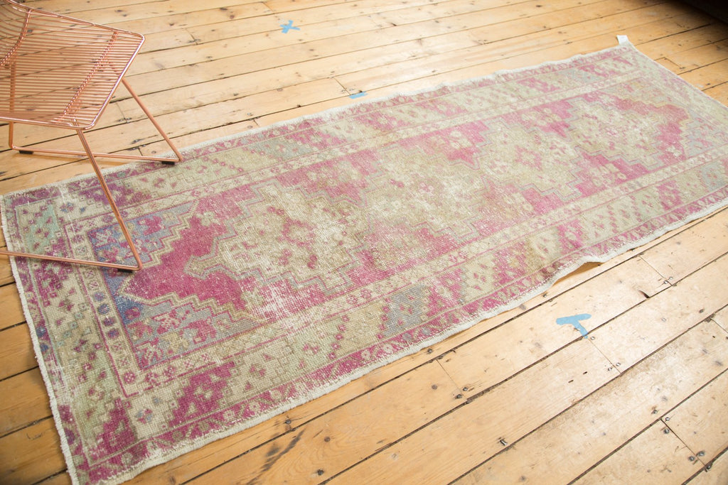 3.5x9.5 Vintage Distressed Oushak Rug Runner
