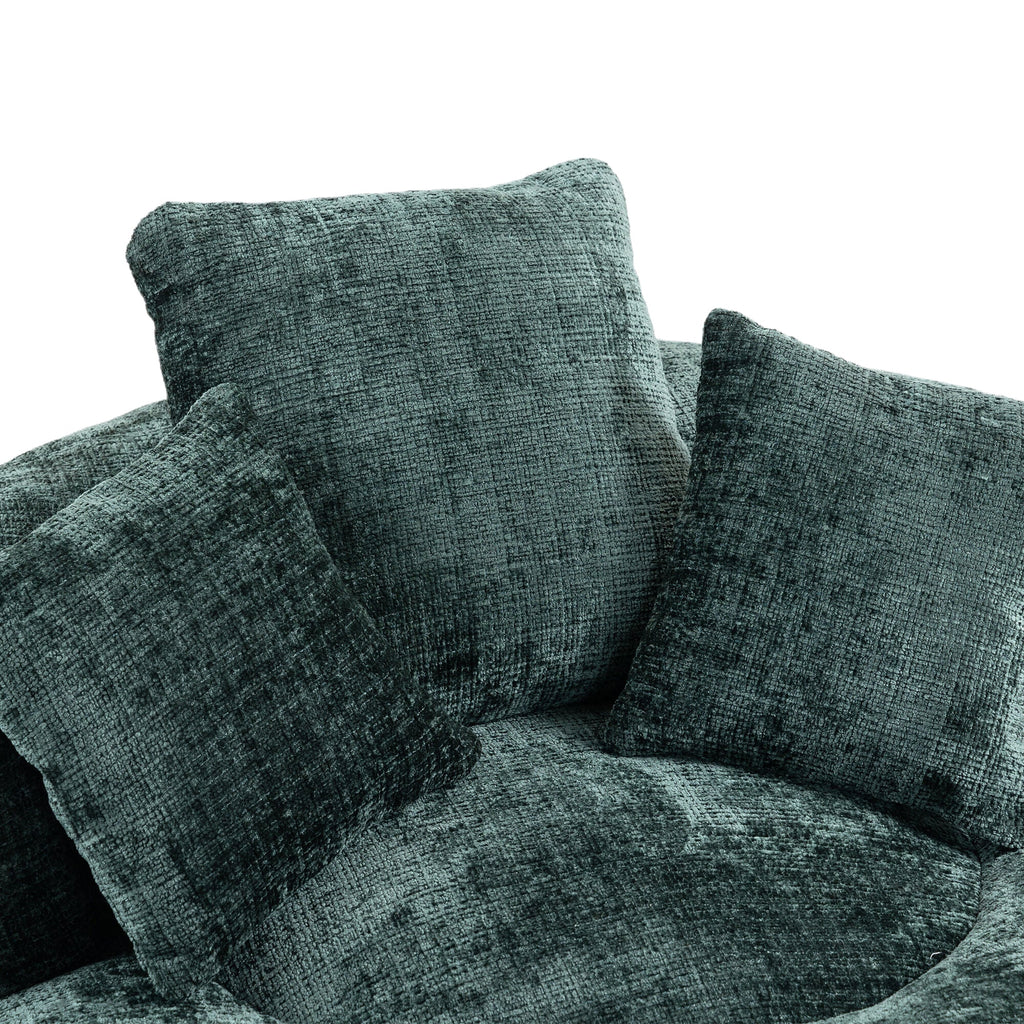 Emerald Chenille High Back Bean Bag Chair Couch with Three Pillows, Indoor & Outdoor, Single Gaming Sofa for Bedroom and Office