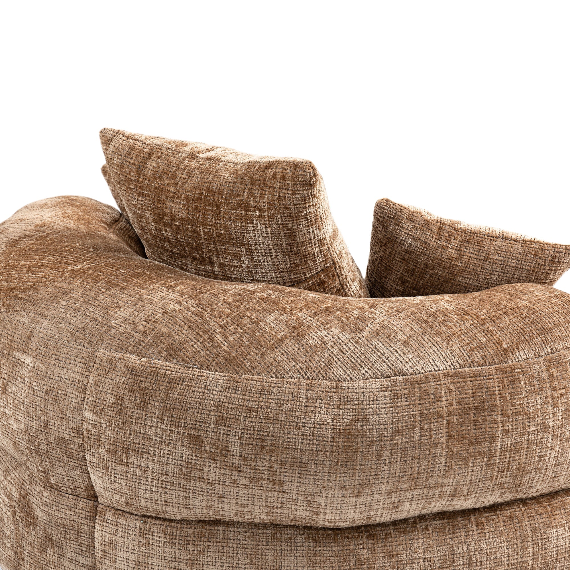 Lazy Sofa Durable Comfort Lounger High Back Bean Bag Chair with Three Pillows, Coffee Chenille, 42.52 inches