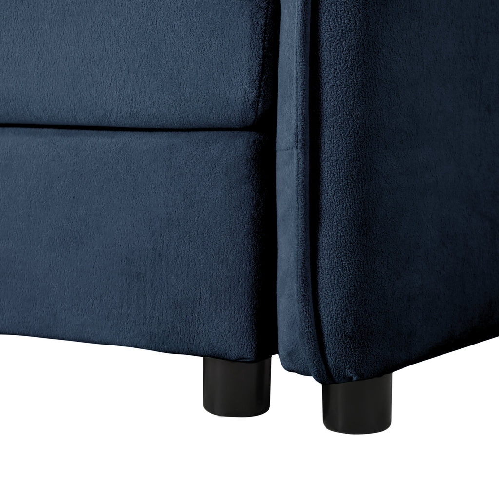 Modular Sectional Sofa, Oversized Deep Seat L Shaped Couch Set for Living Room, 3-Seater Comfy Cloud Couches with Movable Ottoman, DIY Combination, Chenille,Blue