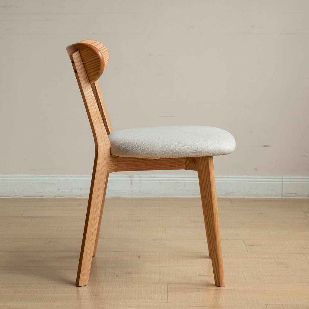 (Set of 2 pcs) Dining Chair Wooden FAS Grade Oak Natural Wood Made in North America 100% Dirt-free Wood Chair Solid Chair Table Chair Wooden Living Room Chair Simple And Natural 47.5 * 55.5 * 78cm