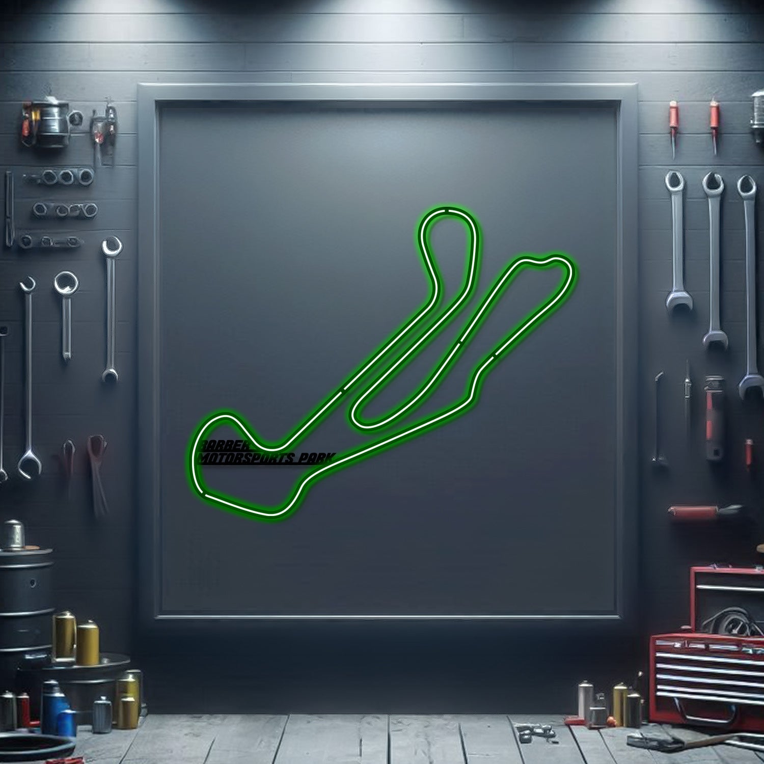 Barber Motosports Park Metal Neon Race Track  - MTN0119