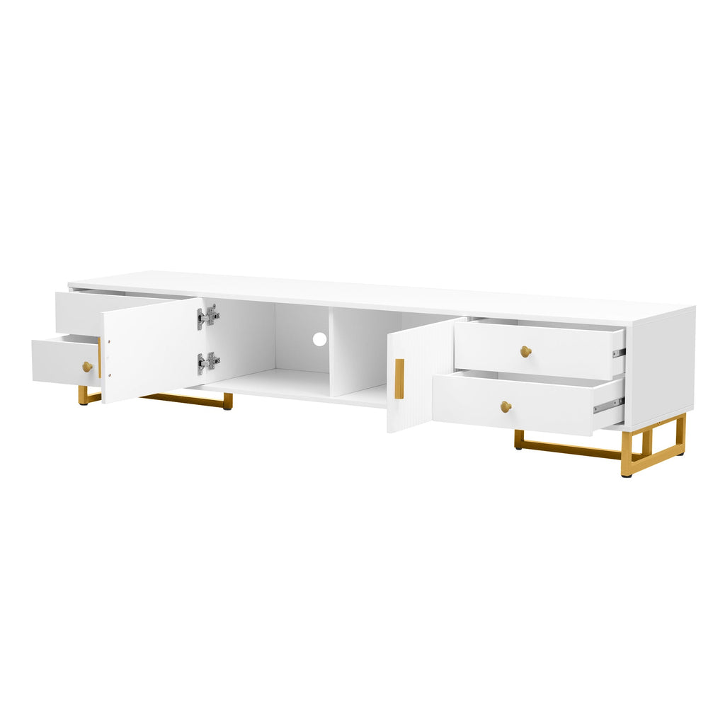 U-Can TV Stand for 65+ Inch TV, Entertainment Center TV Media Console Table, Modern TV Stand with Storage, TV Console Cabinet Furniture for Living Room(OLD SKU: WF530740AAK)