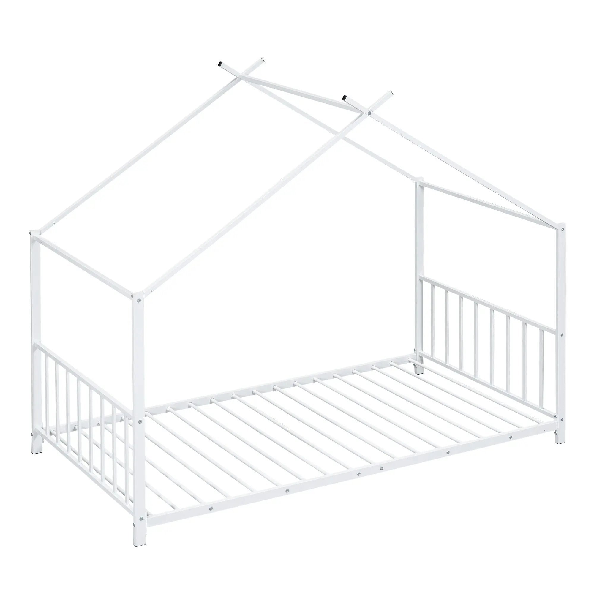 Metal House Platform Bed With Modern Design And Durable Frame