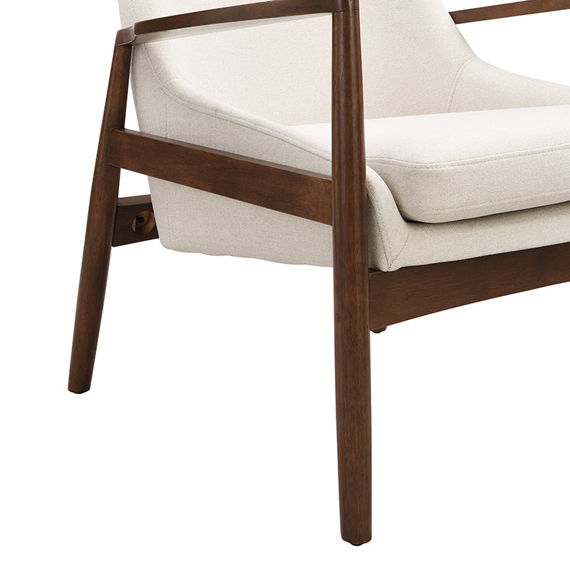 U-Can Accent Chair, Mid-Century Modern Armchair with with Solid Wood Frame, Reading Leisure Chair with High Back for Living Room