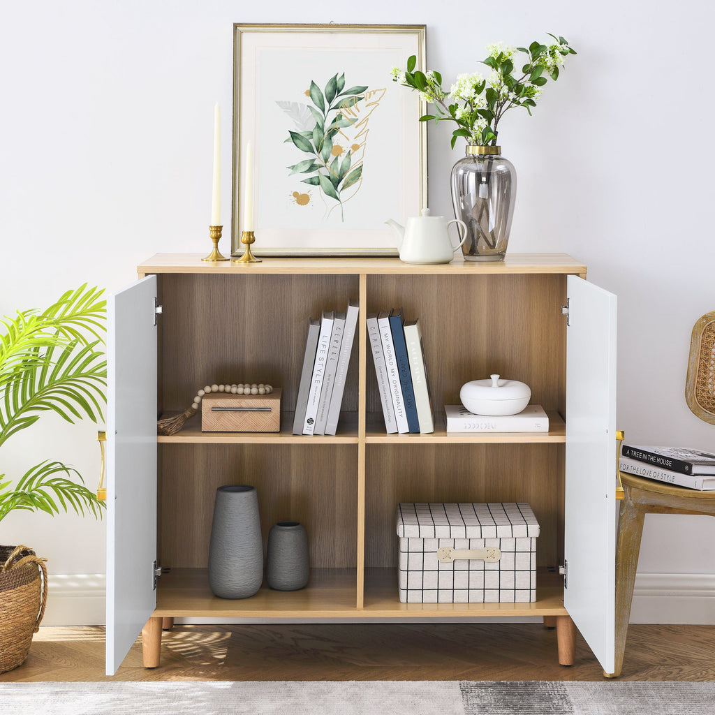 Most comfortable storage cabinet with doors and shelves, modern MDF feature cabinet with adjustable shelves, freestanding sideboard buffet cabinet for kitchen dining room living room hallway,