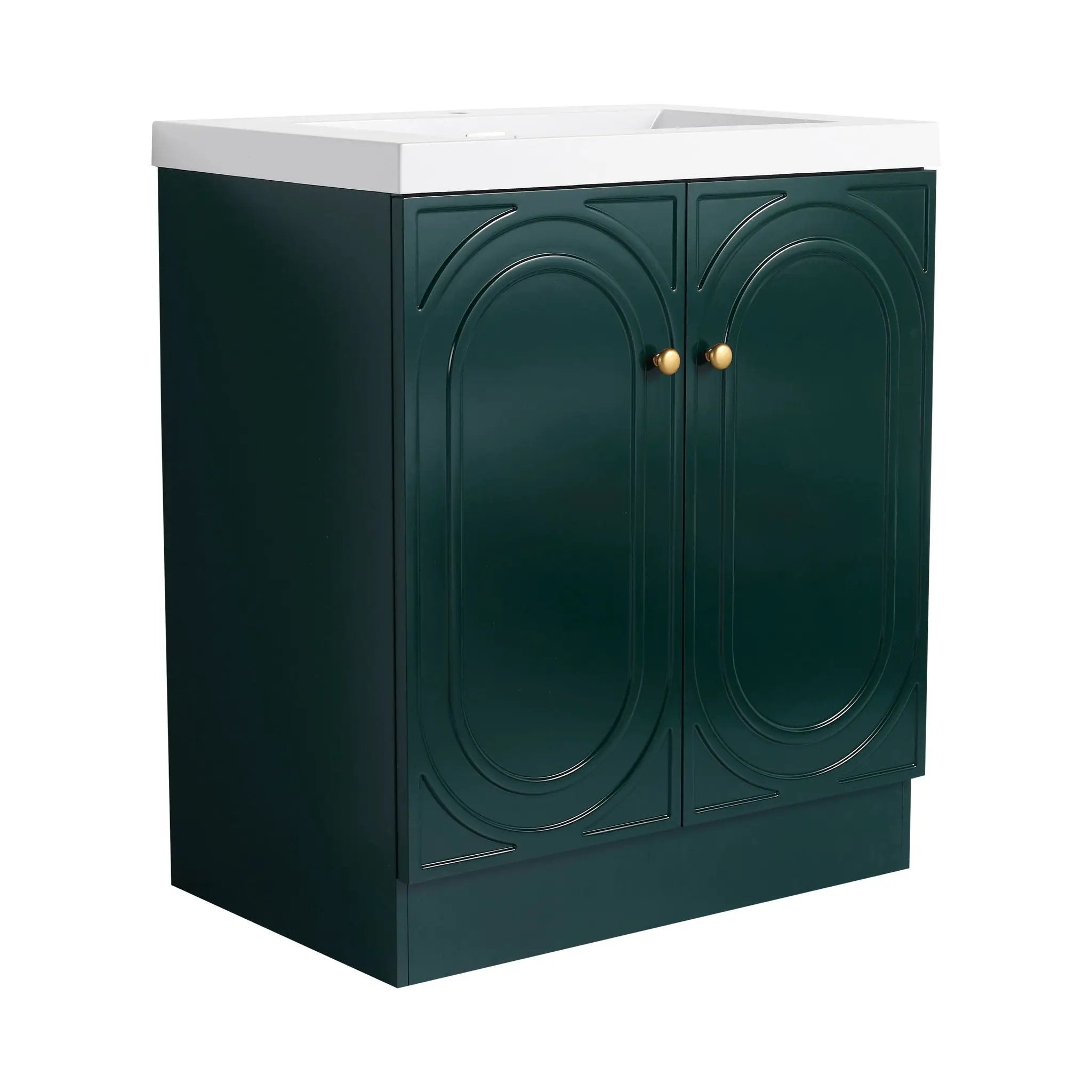 Contemporary Freestanding Bathroom Vanity With Resin Sink & Soft-Close Cabinet Doors