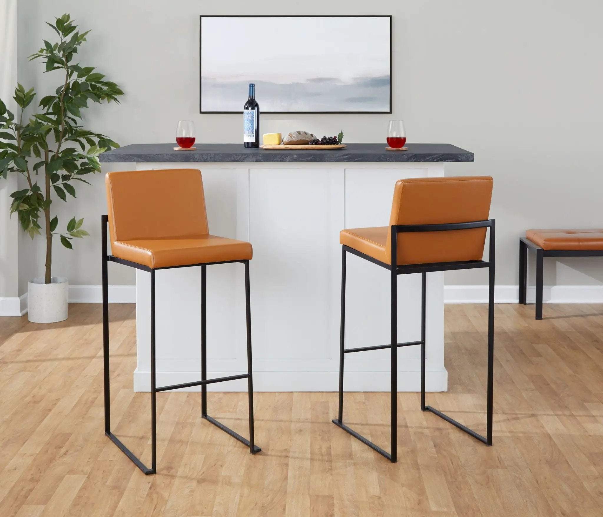 Fuji - Contemporary High Back Barstool Elegant Design