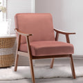 Mid-Century Modern Chair, Living Room Chair with Solid Wood Frame, Accent Chair Extra-Thick Backrest, Wingback Chair for Bedroom, Reading Room, Living Room, Lounge Chair Indoor