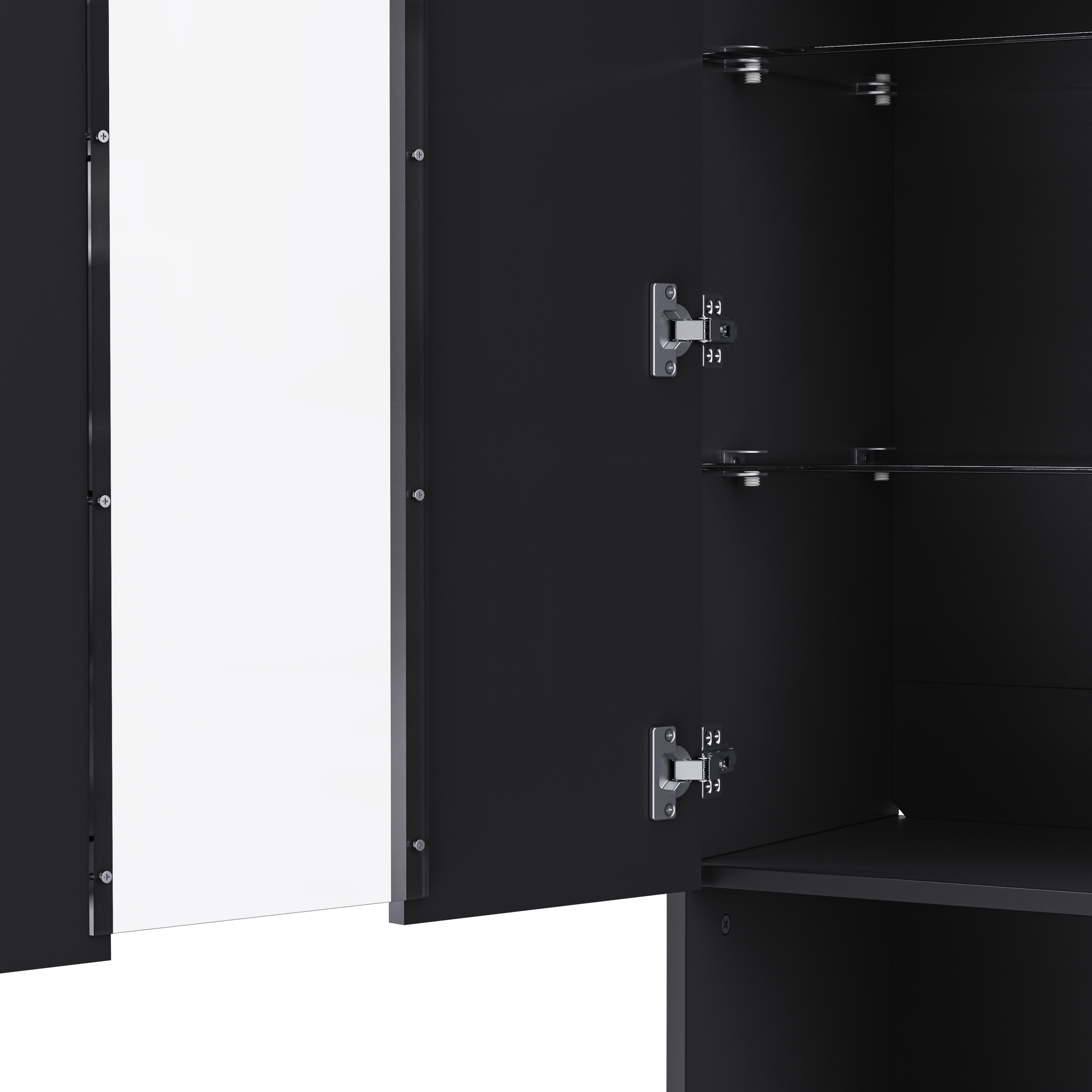 ON-TREND Modern TV Stand with 34.2' Non-heating Electric Fireplace, High Gloss Entertainment Center with LED Lights, Media Console with Tempered Glass Shelves for TVs up to 75', Black