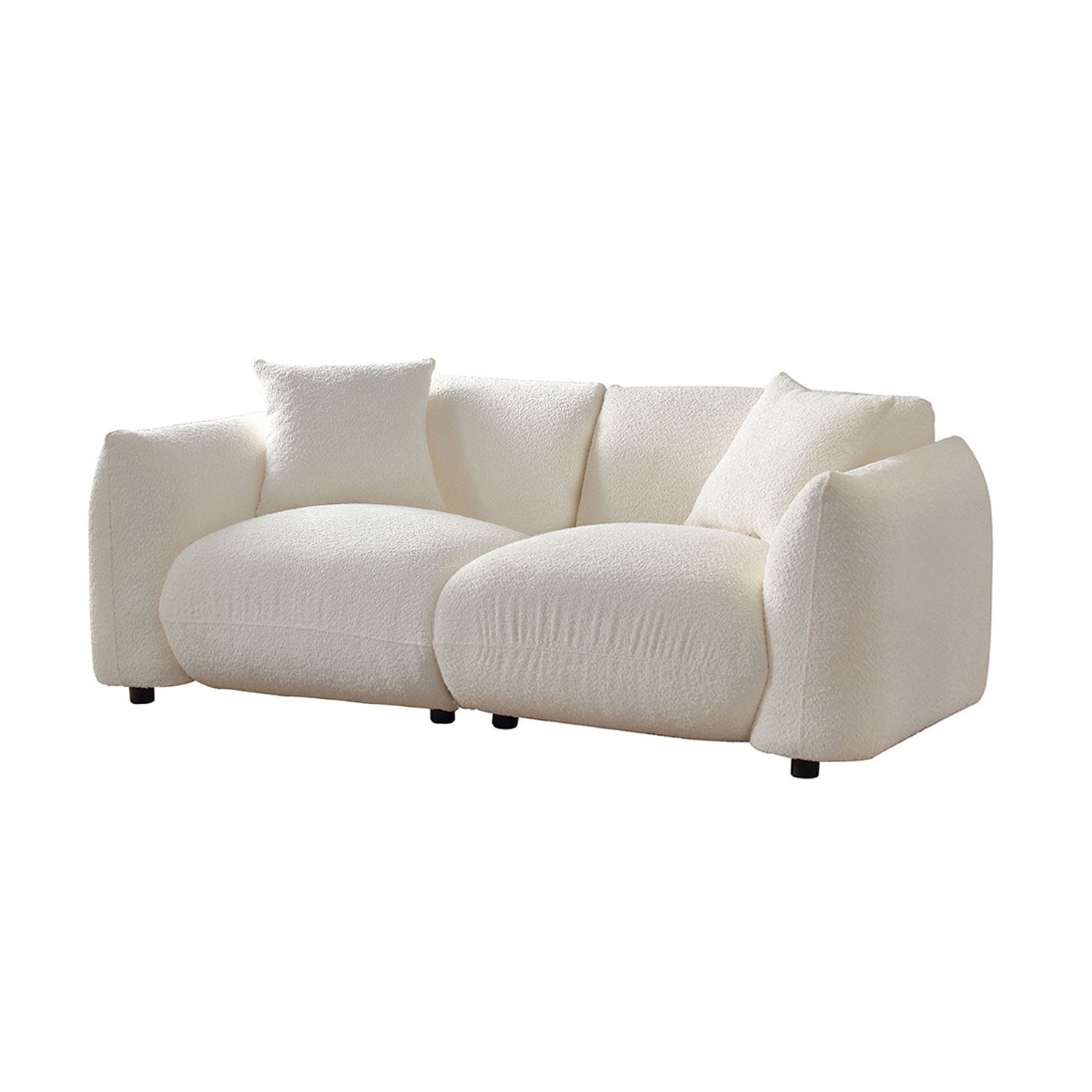 Mid Century Modern Couch 2-Seater Sofa for Livingroom, Beige
