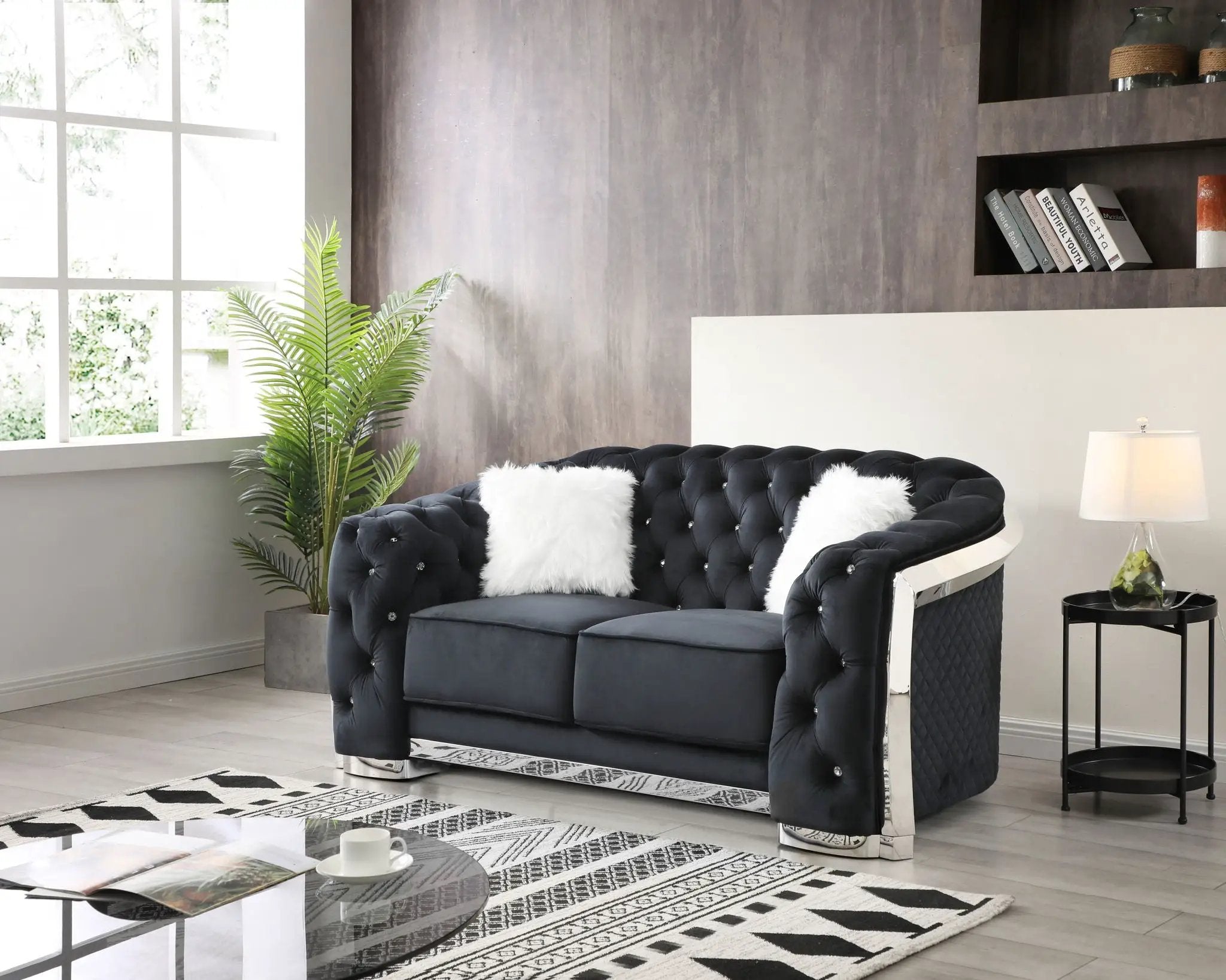 Loveseat With Flared Arms