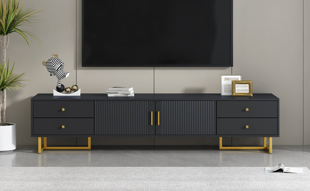 U-Can TV Stand for 65+ Inch TV, Entertainment Center TV Media Console Table, Modern TV Stand with Storage, TV Console Cabinet Furniture for Living Room(OLD SKU: WF530740AAB)