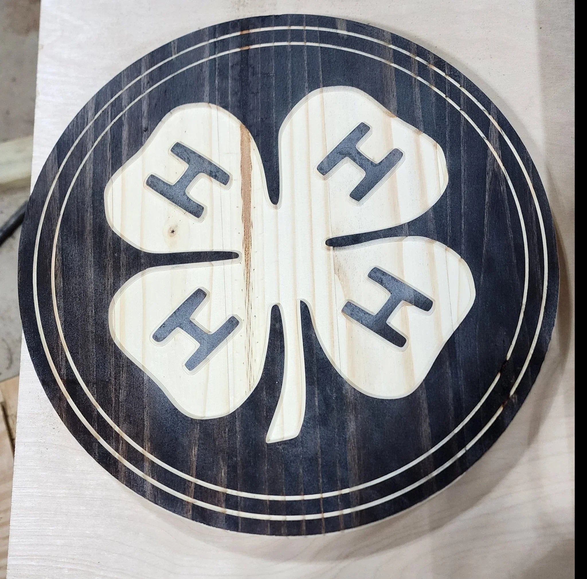 4H logo engraved and epoxy filled