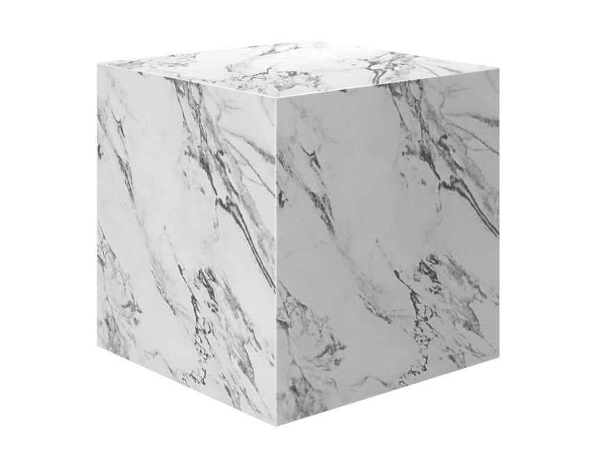 Milano Tall Accent Table in Bulgari White