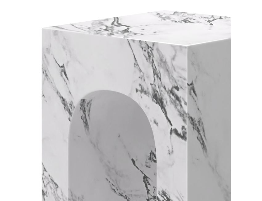 Milano Tall Accent Table in Bulgari White