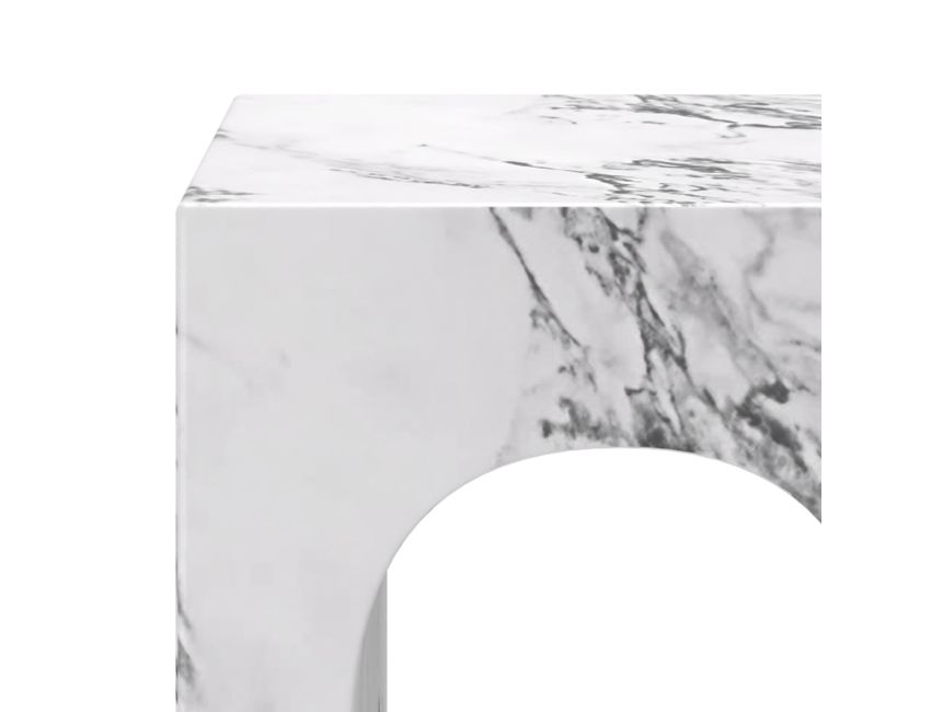 Milano Tall Accent Table in Bulgari White