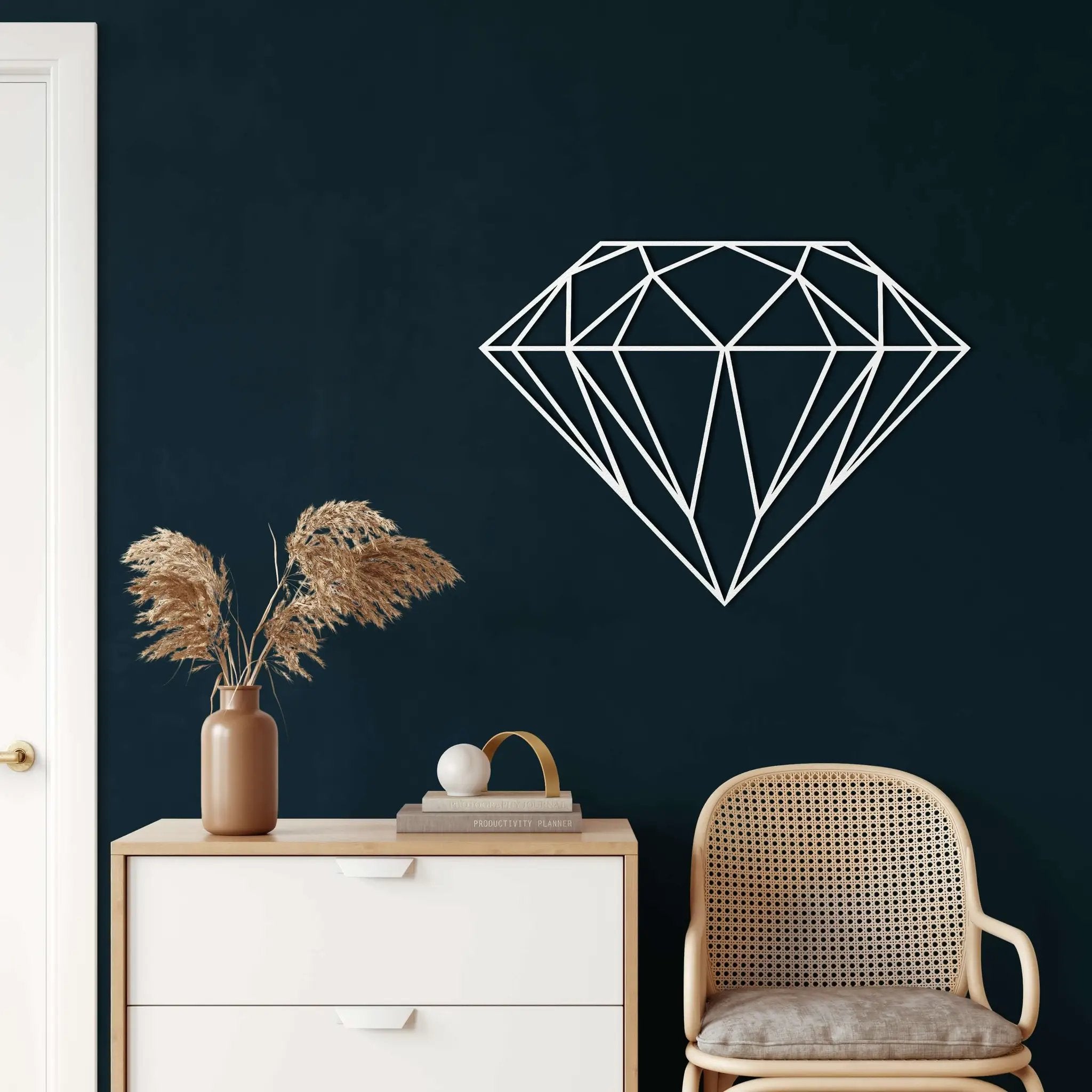 Geometric Diamond Metal Wall Art
