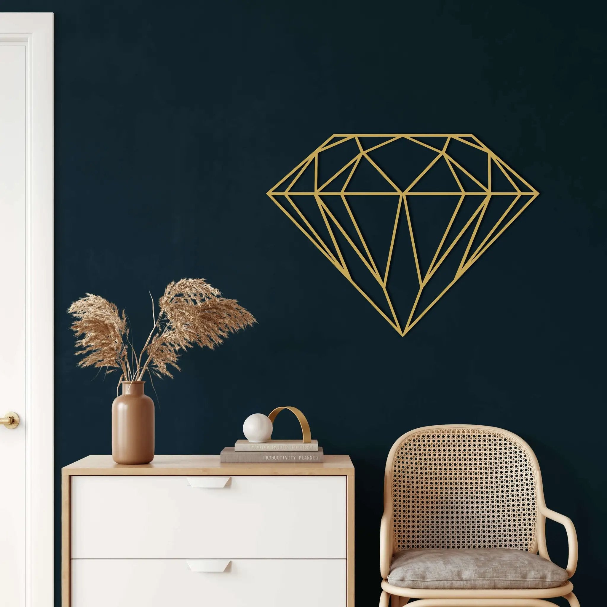 Geometric Diamond Metal Wall Art