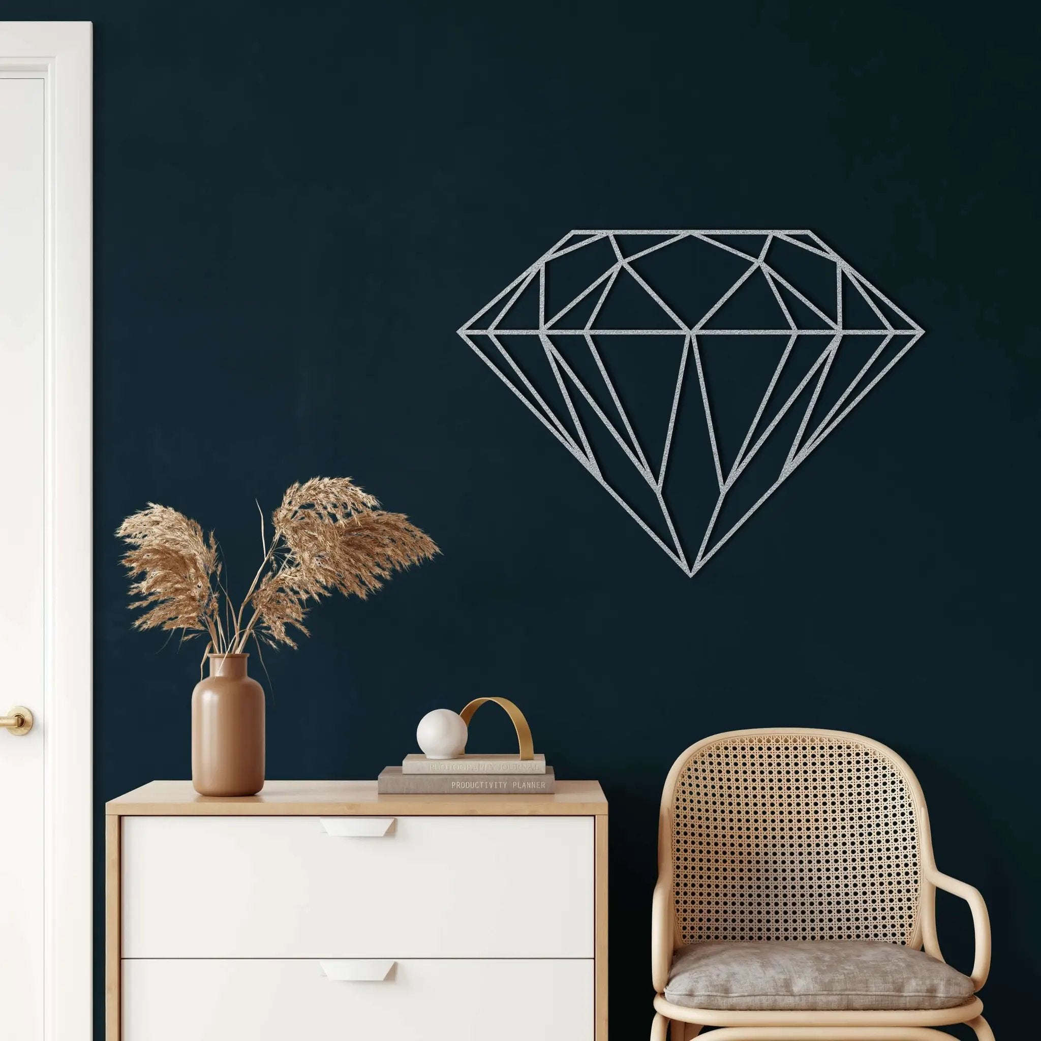 Geometric Diamond Metal Wall Art