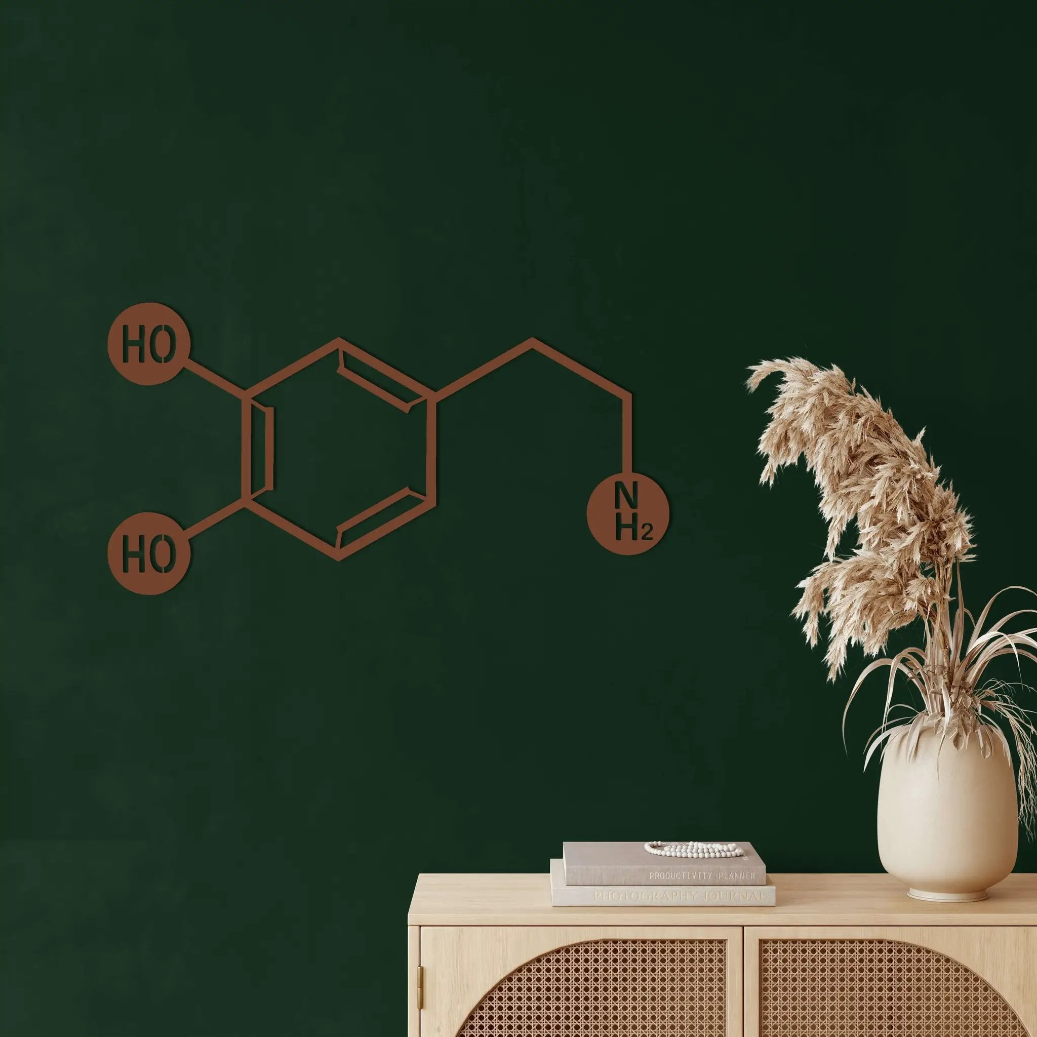 Dopamine Molecule Metal Wall Art