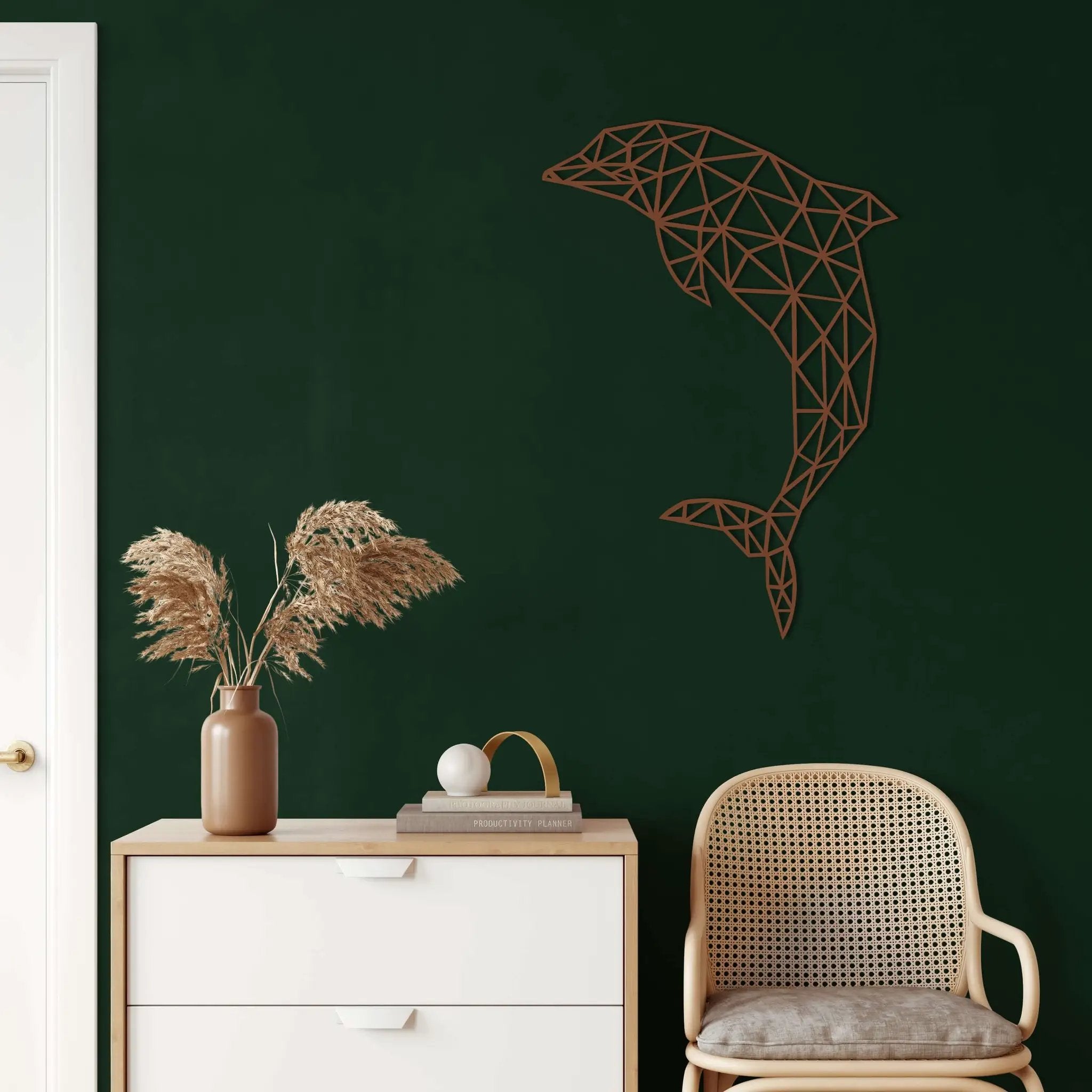 Geometric Dolphin Metal Wall Art