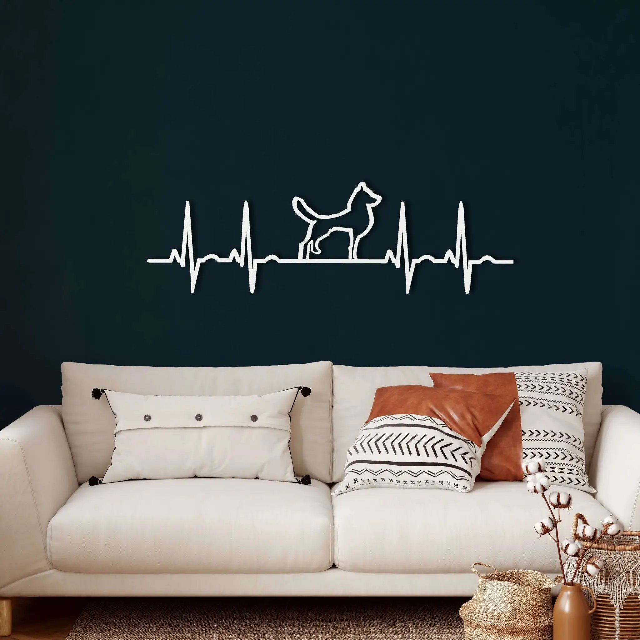 Ekg Dog Metal Wall Art