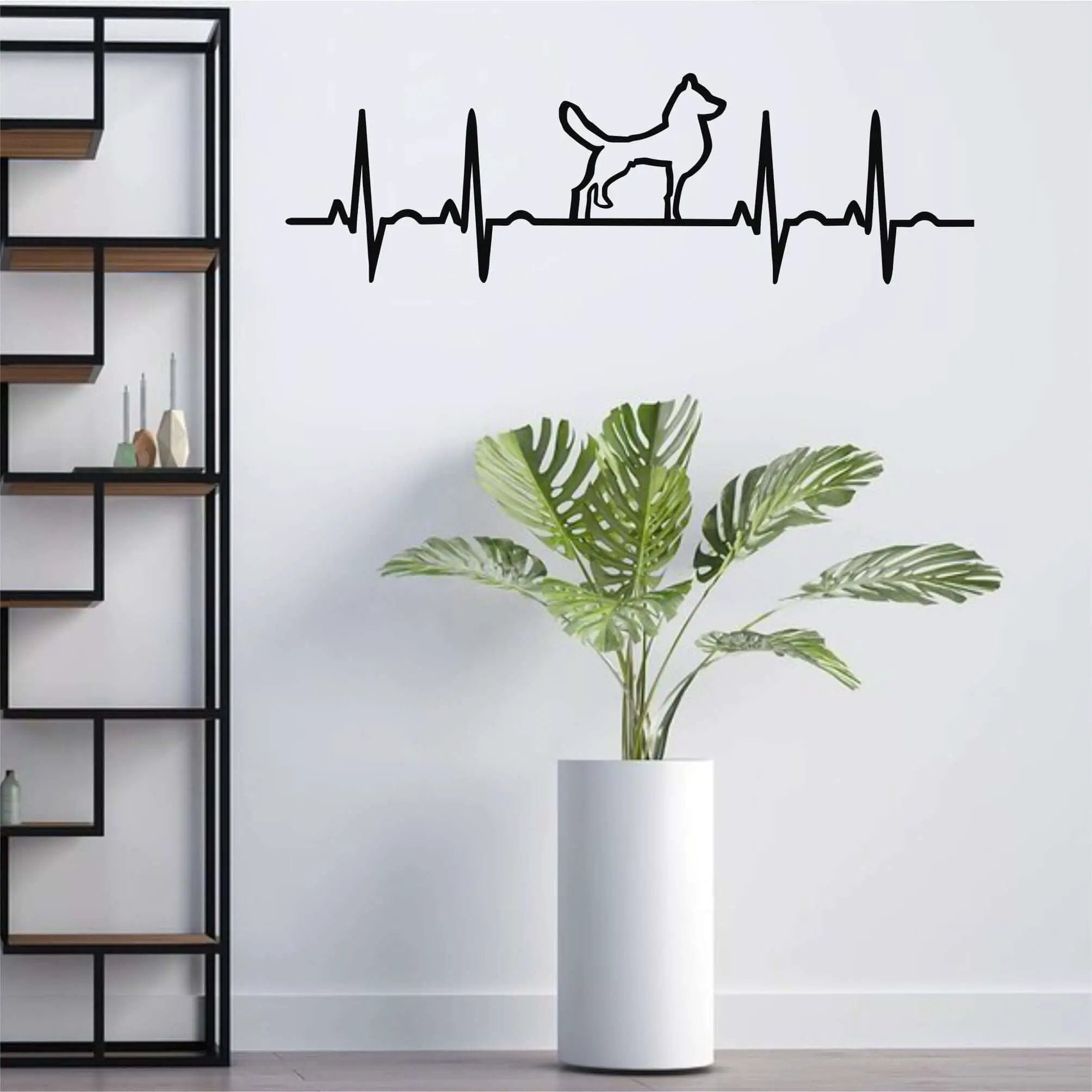 Ekg Dog Metal Wall Art