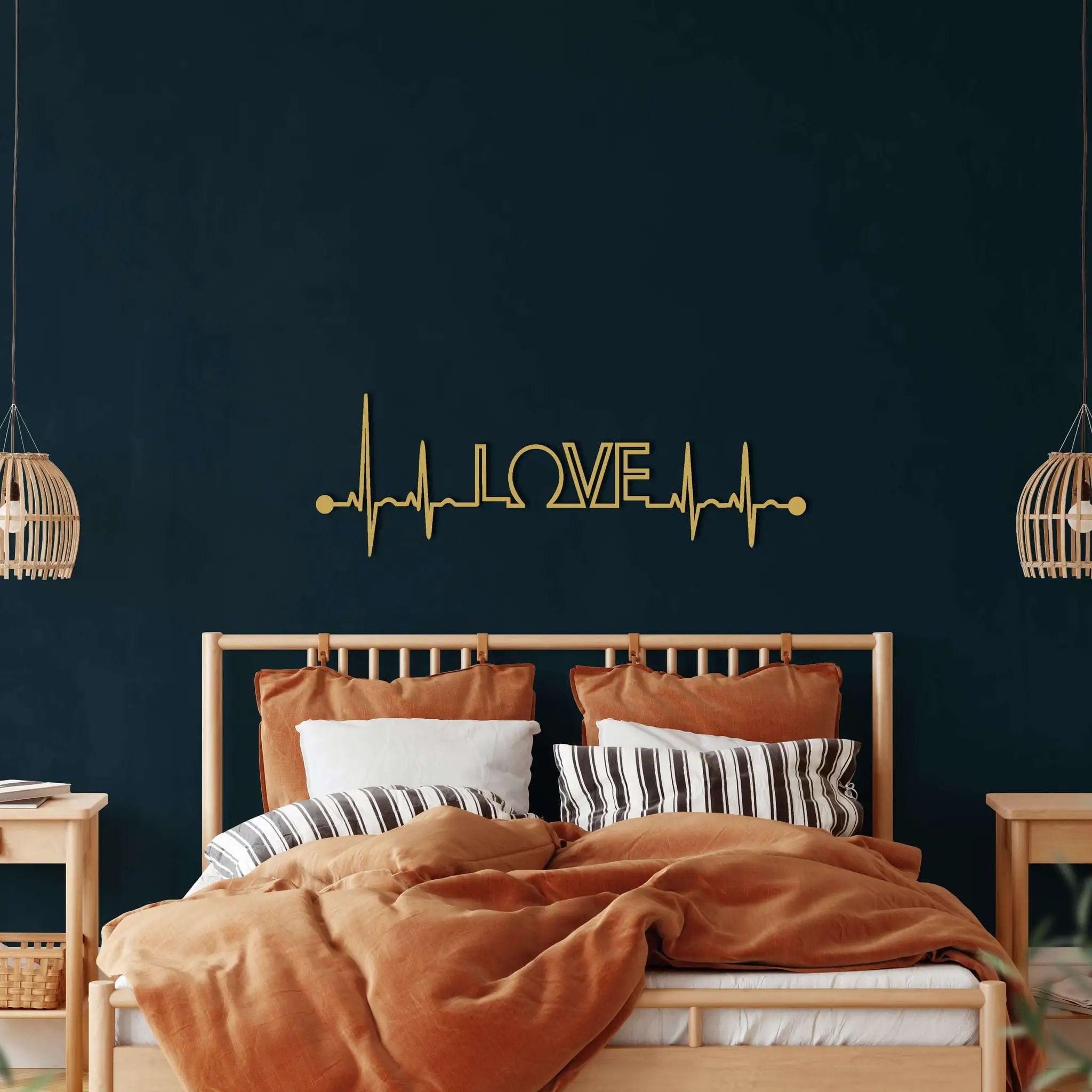 Ekg Love Metal Wall Art