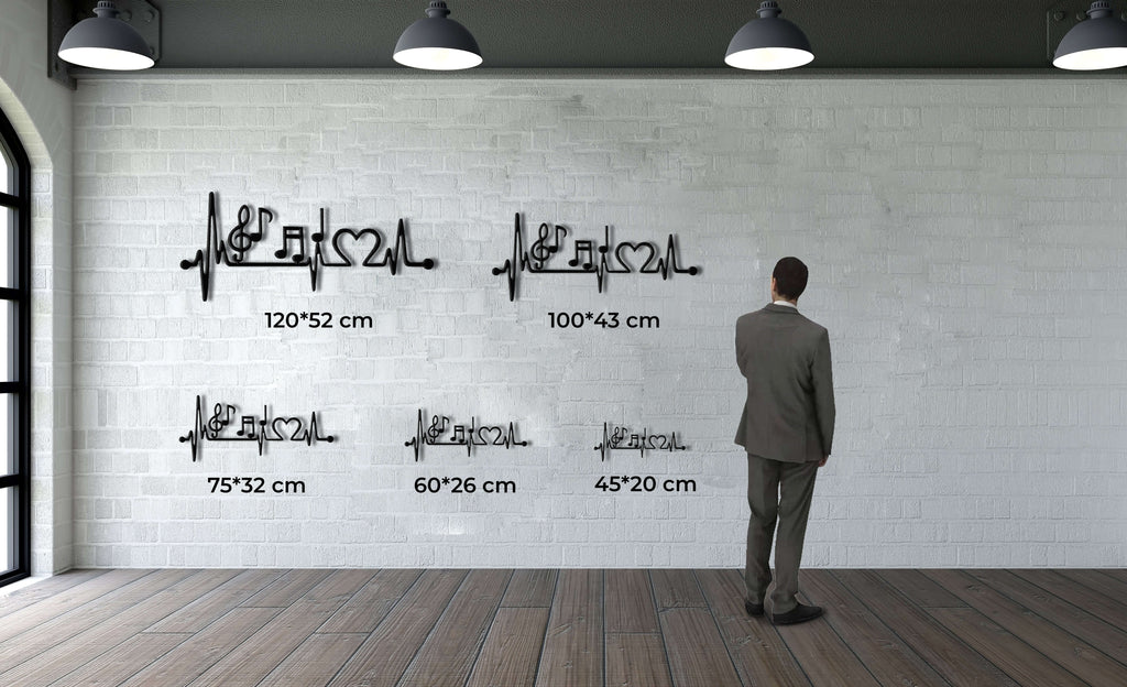 Ekg Music Metal Wall Art