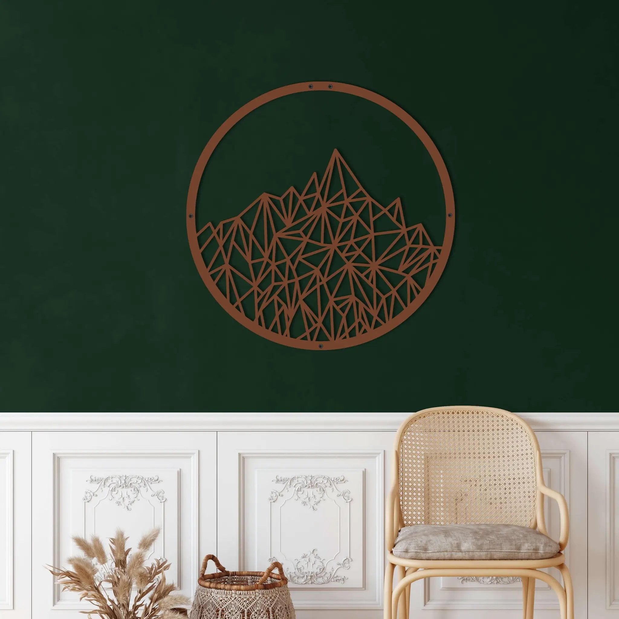 Geometric Mountain Metal Wall Art