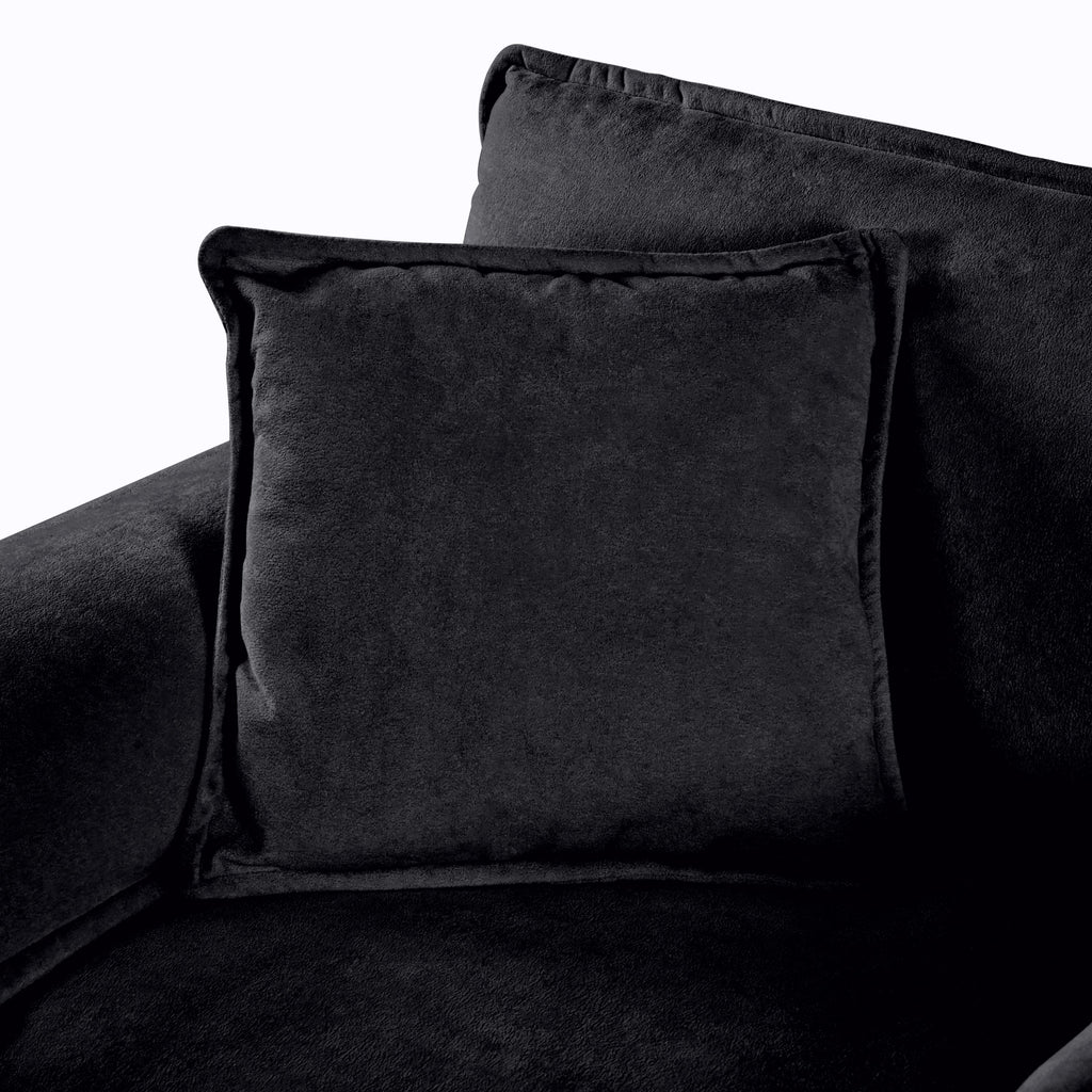 Modular Sectional Sofa, Oversized Deep Seat U Shaped Couch Set for Living Room, 3-Seater Comfy Cloud Couches with 2 Movable Ottomans, DIY Combination, Chenille,Black