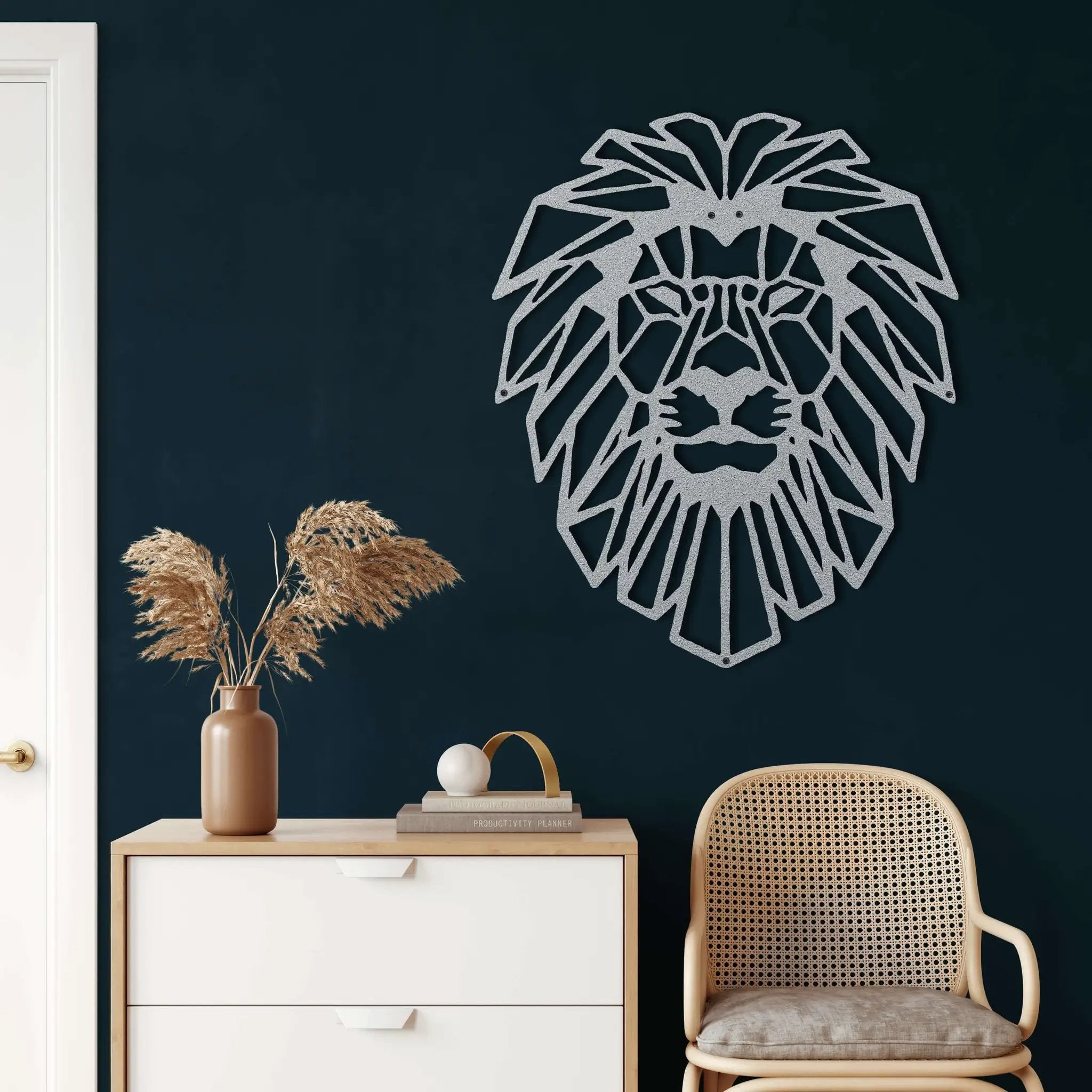 Lion Head Metal Wall Art