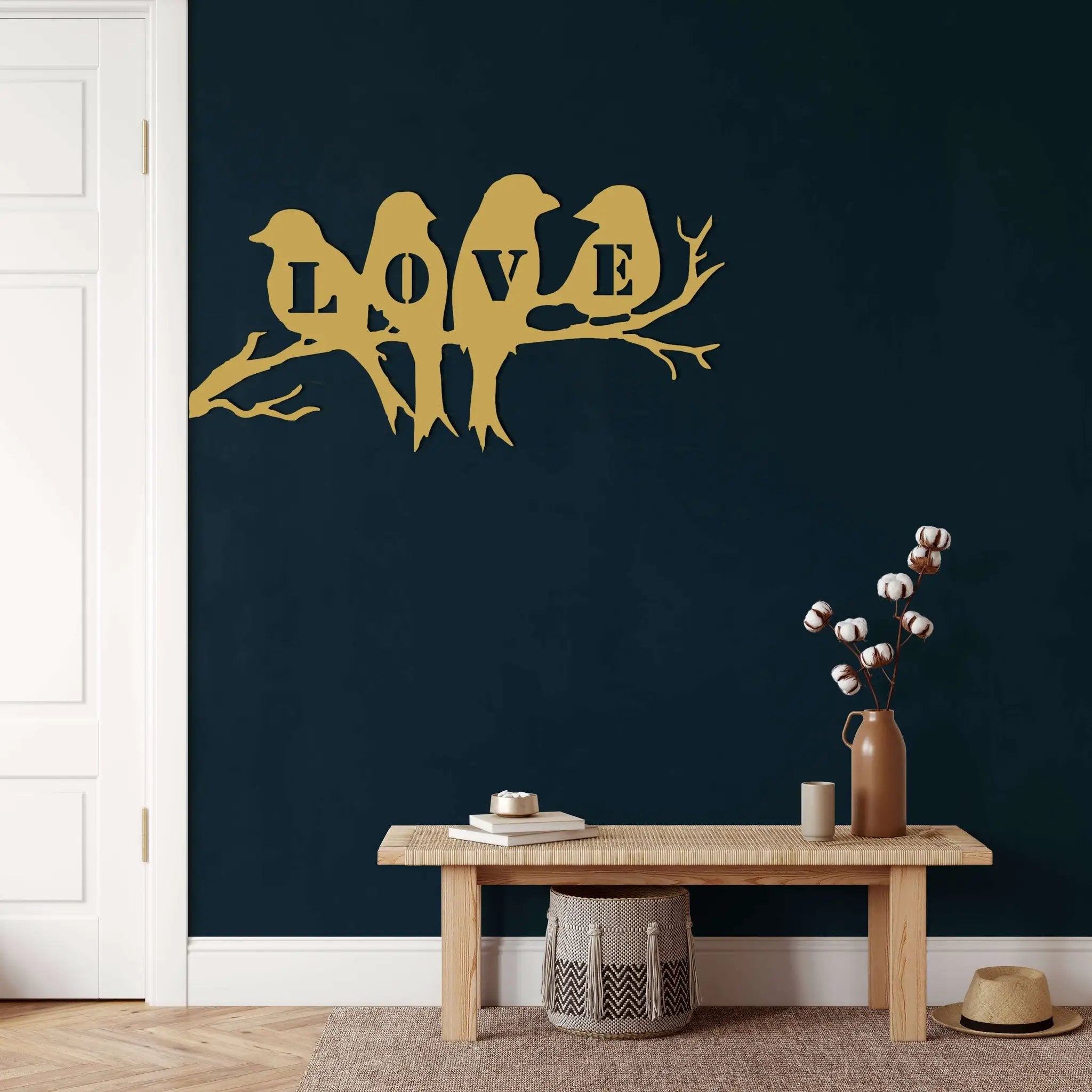 Birds on Branch Metal Wall Art