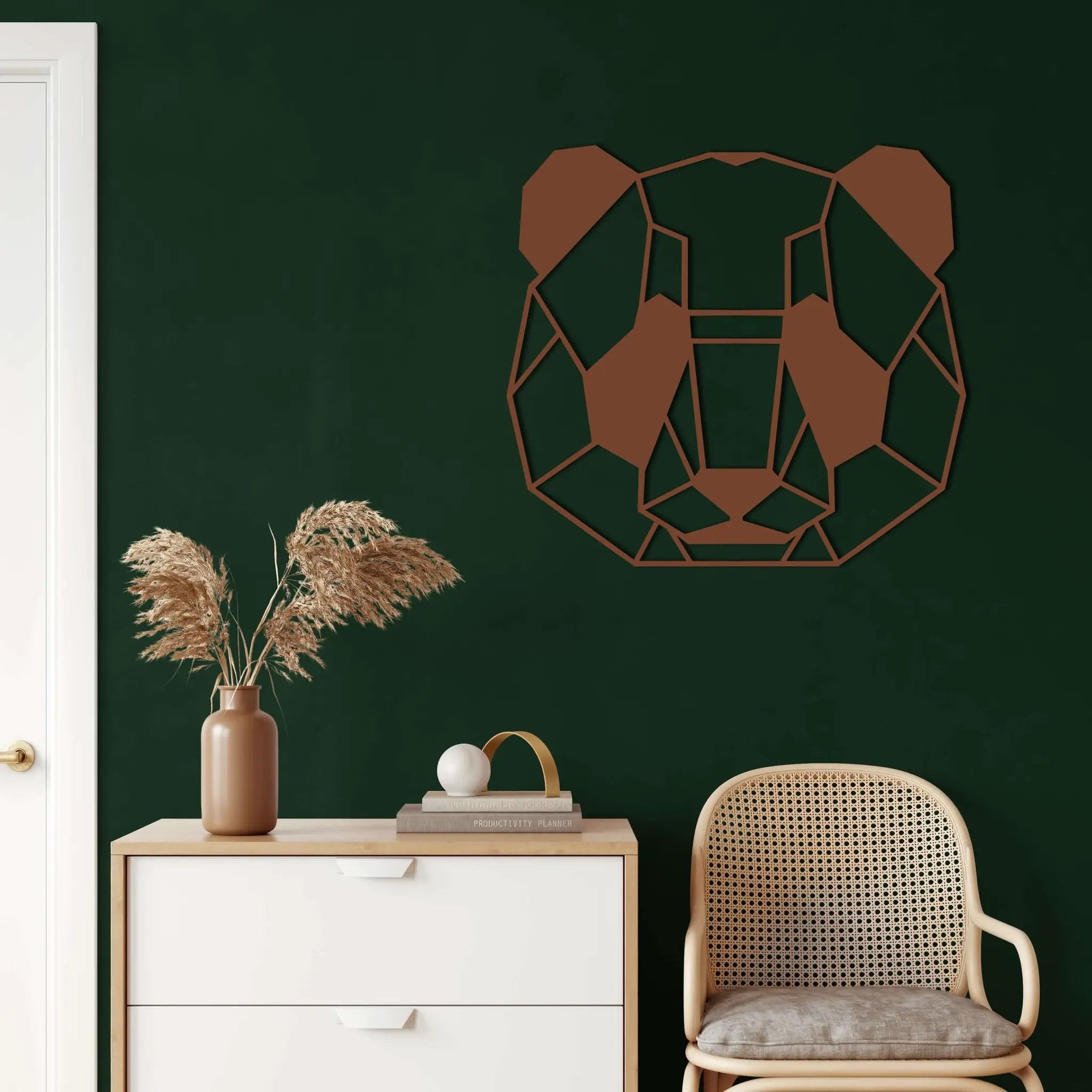 Panda Head Metal Wall Art
