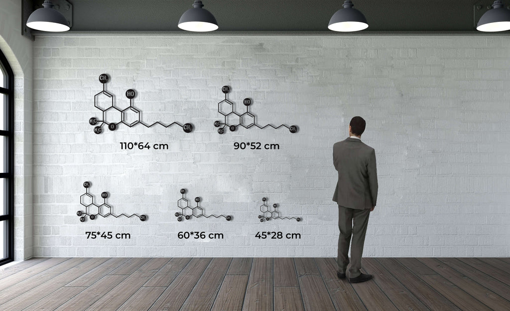 THC Molecule Metal Wall Art