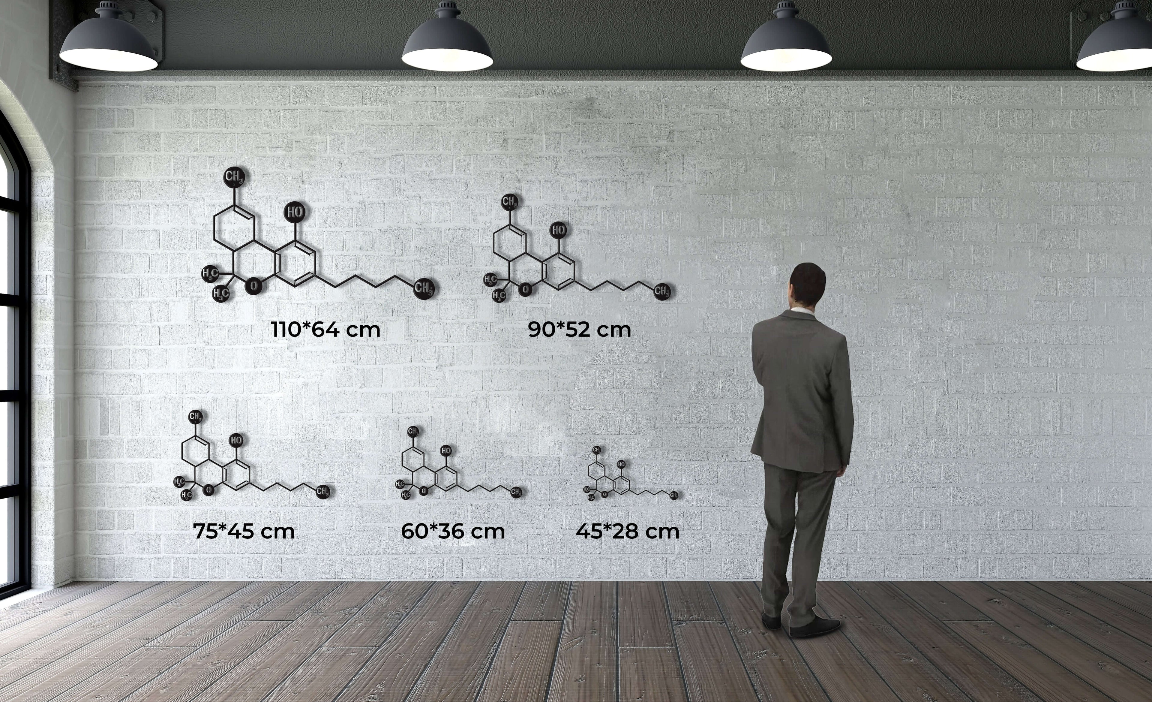 THC Molecule Metal Wall Art