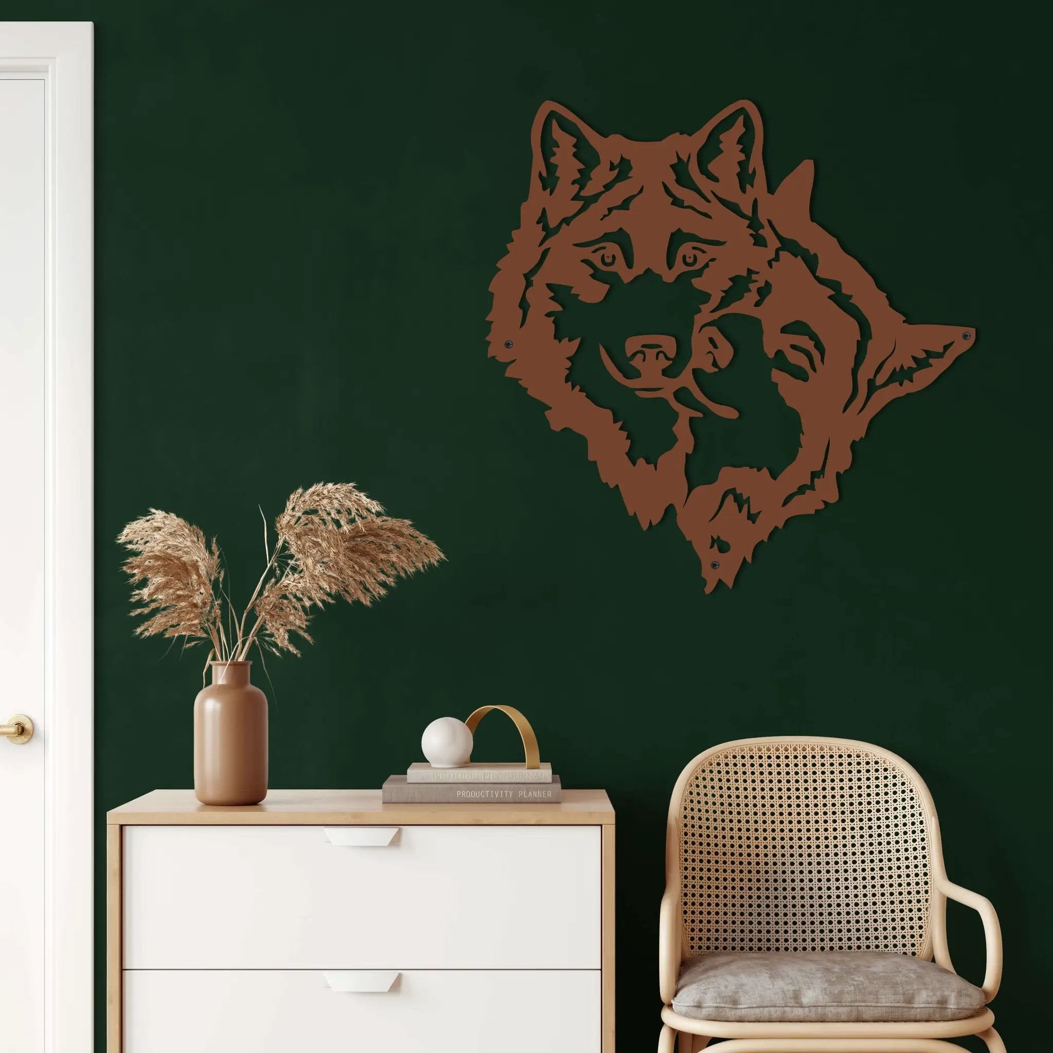 Wolf Head Metal Wall Art