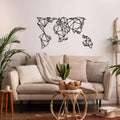Geometric World Map Metal Wall Art