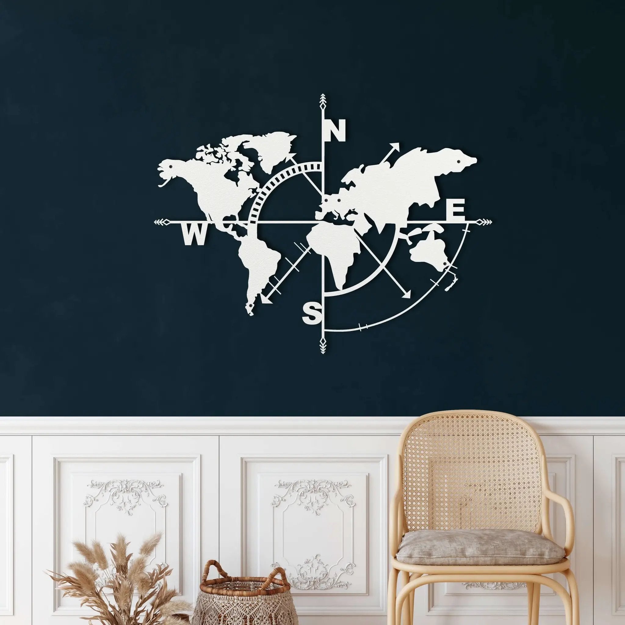 World Map Compass